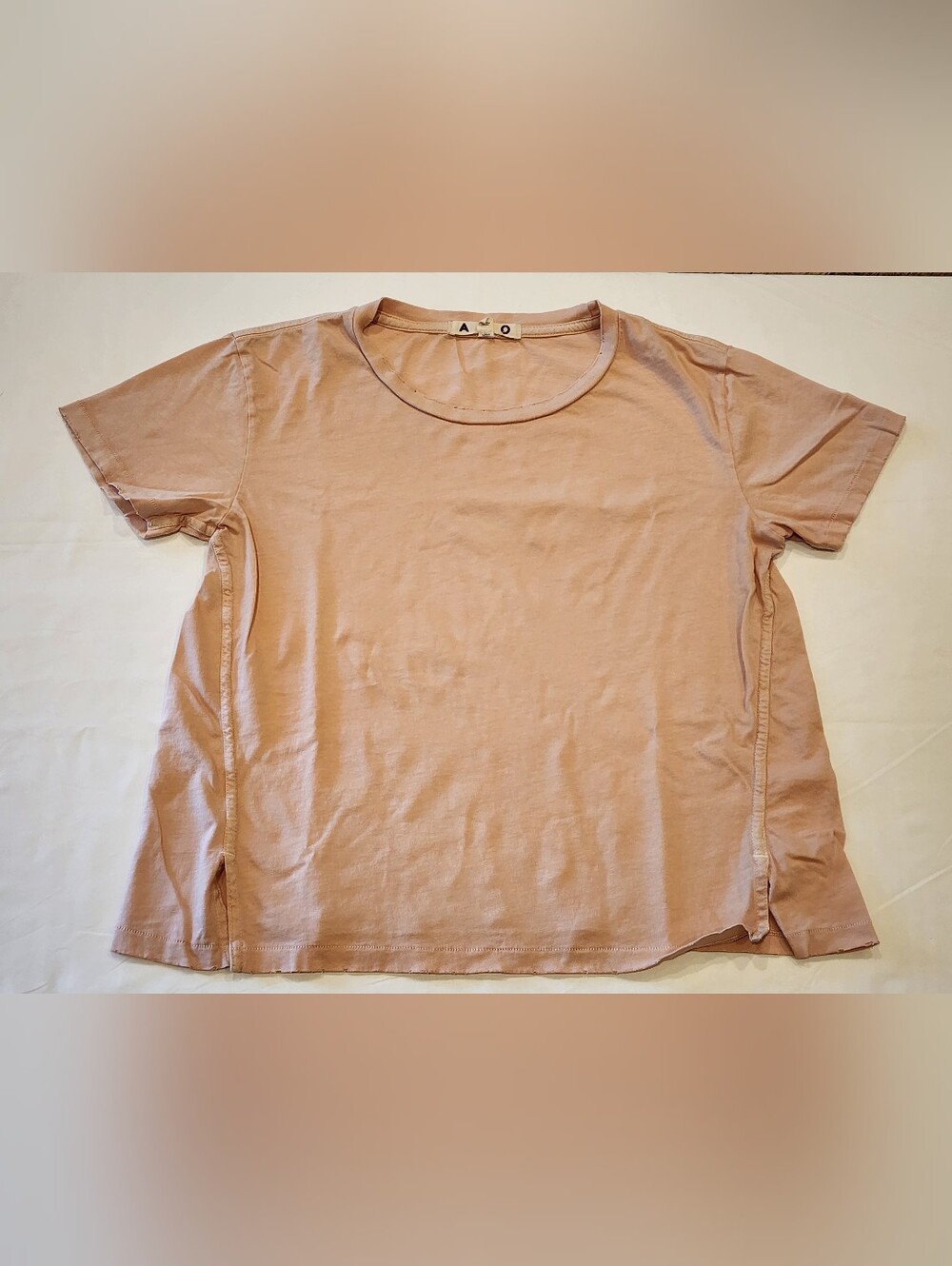 AMO Relaxed Crewneck Tee in Dusty Rose